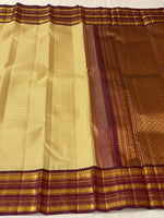 Load image into Gallery viewer, Creamy Beige &amp; Barn Maroon 2gm Elegance Kanchipuram Handloom Silk Saree SS20543
