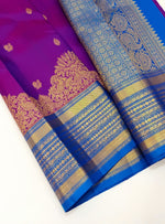 Load image into Gallery viewer, Classic Vadamalli &amp; Azure Blue Kanchipuram Handloom Silk Saree SS25927
