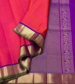 Load image into Gallery viewer, Classic Dark Rose &amp; Purple 1gm Zari Elegance Kanchipuram Handloom Silk Saree SS24734
