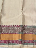 Load image into Gallery viewer, Classic Berry Plum &amp; Beige Elegance Kanchipuram Handloom Silk Saree SS24707
