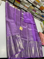 Load image into Gallery viewer, Classic Lavender Brocade Bridal Elegance Kanchipuram Tissue Handloom Silk Saree SS23723
