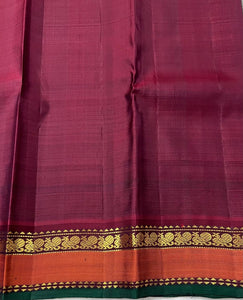 Classic Cement Grey & Maroon 2gm Zari Elegance Kanchipuram Handloom Silk Saree SS25239