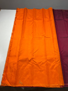 Classic Maroon & Orange 3gm Zari Elegance Kanchipuram Silk Saree SS23836