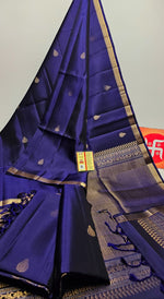 Load image into Gallery viewer, Classic Bluish Violet Elegance Handloom Soft Silk Saree SS24147
