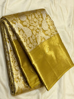 Load image into Gallery viewer, Classic Olive Green Gold 2gm Zari Brocade Tissue Bridal Elegance Kanchipuram Handloom Silk Saree SS26660
