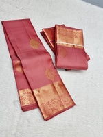 Load image into Gallery viewer, Classic Creamy Rose 1gm Zari Elegance Kanchipuram Handloom Silk Saree SS24729
