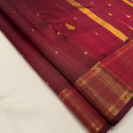 Load image into Gallery viewer, Classic Maroon 1gm Zari Elegance Kanchipuram Handloom Silk Saree SS24770
