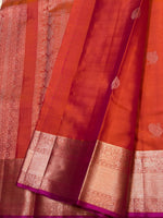 Load image into Gallery viewer, Classic Burnt Orange 2gm Zari Elegance Kanchipuram Handloom Silk Saree SS27088
