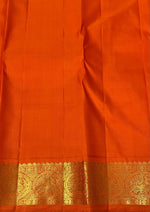 Load image into Gallery viewer, Classic Pine Green &amp; Orange 2gm Zari Elegance Kanchipuram Handloom Silk Saree SS24706
