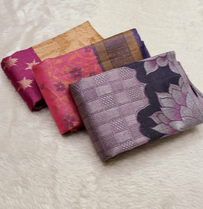 Classic Onion Pink & Navy Blue 2gm Zari Kanchipuram Handloom Silk Saree SS26363