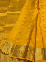 Load image into Gallery viewer, Classic Mustard 1gm Zari Elegance Kanchipuram Handloom Silk Saree SS23471
