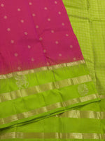 Load image into Gallery viewer, Classic Creamy Pink &amp; Lime Green Elegance Kanchipuram Handloom Silk Saree SS28632
