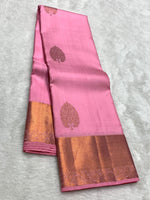 Load image into Gallery viewer, Classic Creamy Pink 2gm Zari Kanchipuram Handloom Silk Saree SS25822
