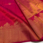 Load image into Gallery viewer, Classic Dark Pink 2gm Zari Temple Bridal Elegance Kanchipuram Handloom Silk Saree SS26588
