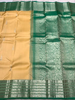 Load image into Gallery viewer, Classic Yellow &amp; Jade Green 2gm Zari Kanchipuram Handloom Silk Saree SS25819

