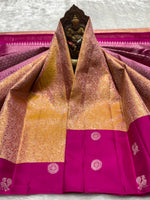 Load image into Gallery viewer, Classic Gold &amp; Silver Dark Pink Kanchipuram Handloom Silk Saree SS26877
