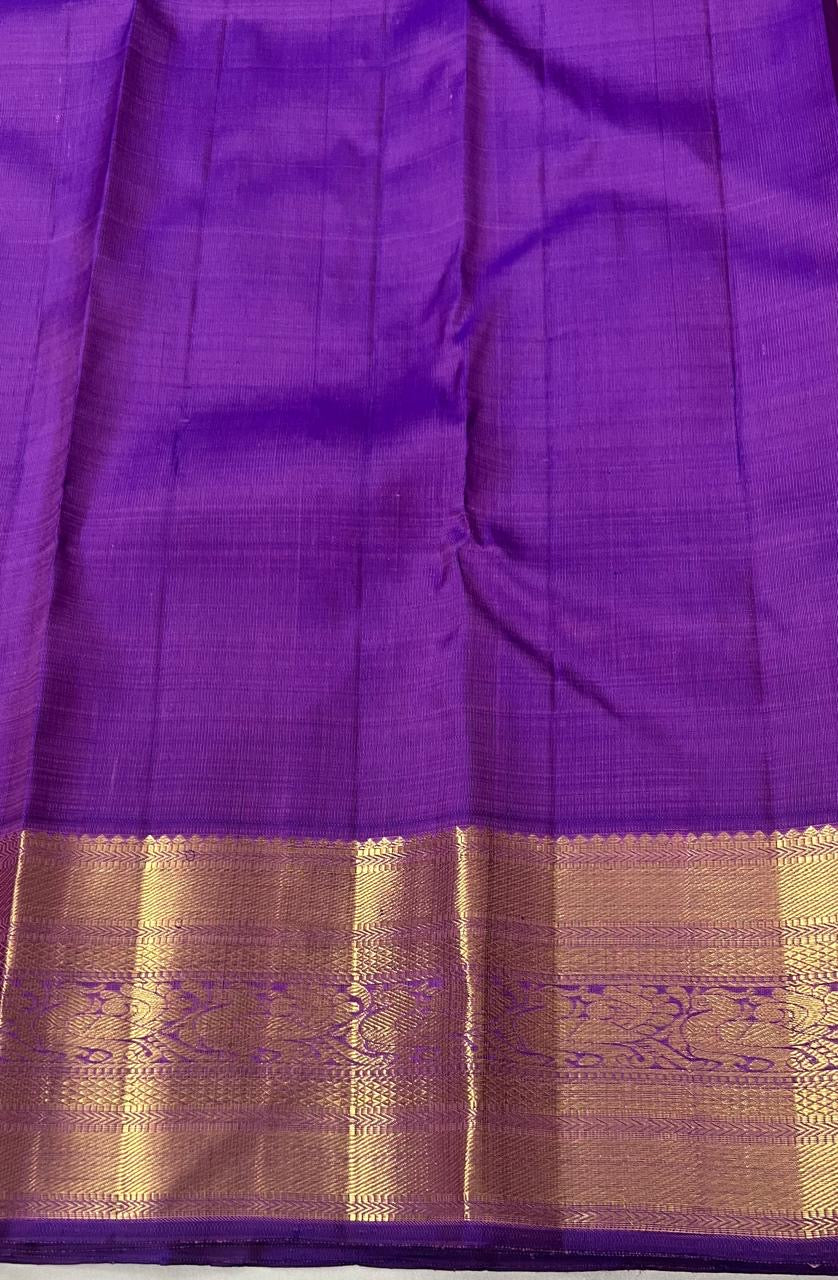 Classic Pink & Violet 2gm Zari Bridal Elegance Kanchipuram Handloom Silk Saree SS25254