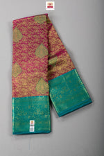 Load image into Gallery viewer, Classic Pink &amp; Green Kanchipuram Handloom Silk Saree SS26623
