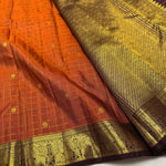 Load image into Gallery viewer, Classic Mustard &amp; Coffee Brown 2gm Zari Bridal Elegance Kanchipuram Handloom Silk Saree SS25936
