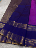 Load image into Gallery viewer, Classic Orchid Purple &amp; Steel Blue Kanchipuram Handloom Silk Saree SS26092
