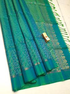 Classic Sea Green Elegance Handloom Soft Silk Saree SS26316