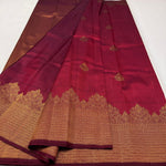 Load image into Gallery viewer, Classic Maroon 2gm Zari Temple Bridal Elegance Kanchipuram Handloom Silk Saree SS26587
