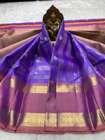 Load image into Gallery viewer, Classic Lavender &amp; Mauve 2gm Zari Bridal Elegance Kanchipuram Handloom Silk Saree SS27505
