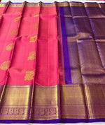 Load image into Gallery viewer, Classic Rose &amp; Purple 2gm Zari Bridal Elegance Kanchipuram Handloom Silk Saree SS23760
