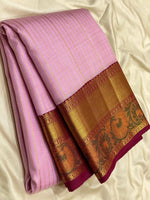 Load image into Gallery viewer, Classic Baby Pink &amp; Brick Red 2gm Zari Meena Border Kanchipuram Handloom Silk Saree SS25589
