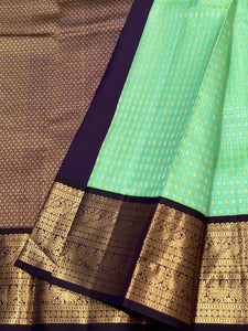 Classic Sea Green & Aubergine Elegance Kanchipuram Silk Saree SS24213