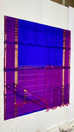 Load image into Gallery viewer, Classic Robin Blue &amp; Vadamalli Purple 1gm Zari Elegance Kanchipuram Handloom Silk Saree SS27971
