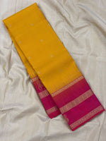 Load image into Gallery viewer, Classic Mango Yellow &amp; Deep Pink Elegance Kanchipuram Handloom Silk Saree SS28633
