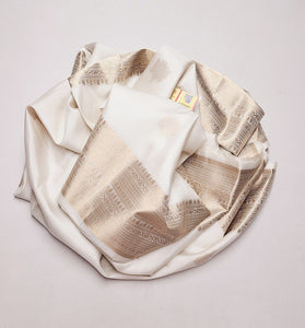 Classic White Double Warp Elegance Handloom Soft Silk Saree SS26428