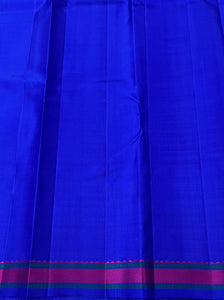 Classic Royal Blue 2gm Zari Kanchipuram Handloom Silk Saree SS25575