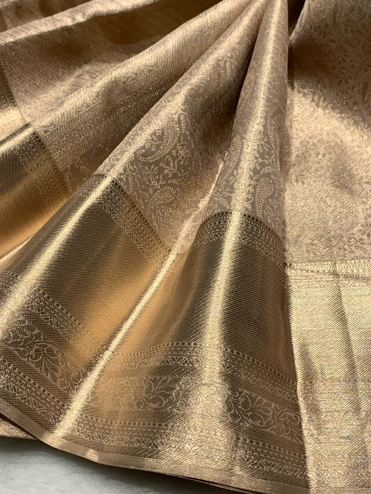 Antique Gold 2gm Zari Bridal Elegance Kanchipuram Handloom Silk Saree SS24823