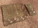 Load image into Gallery viewer, Classic Sage Green Handwork Elegance Crepe Silk Saree SS25694
