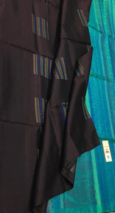 Classic Shadow Black & Azure Blue Elegance Handloom Soft Silk Saree SS26481
