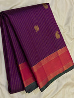 Load image into Gallery viewer, Classic Berry Pink &amp; Burnt Orange 2gm Zari Pearl strips Elegance Kanchipuram Handloom Silk Saree SS28568
