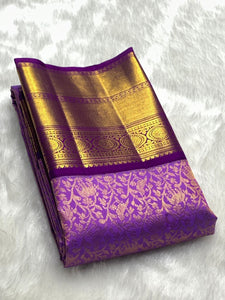Classic Lavender 2gm Zari Elegance Kanchipuram Handloom Silk Saree SS25273