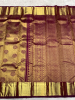 Load image into Gallery viewer, Classic Wine Red 2gm Zari Bridal Elegance Kanchipuram Handloom Silk Saree SS28327

