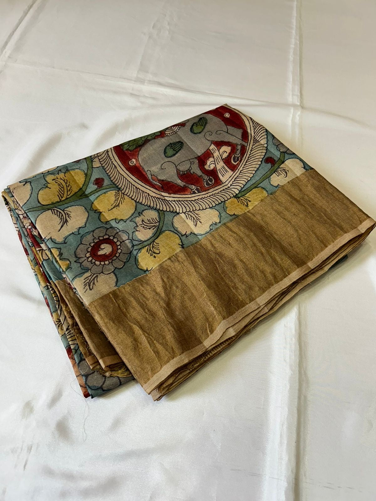 Pen Kalamkari 2gm Zari Bridal Elegance Kanchipuram Handloom Silk Saree SS19657