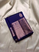 Load image into Gallery viewer, Classic Midnight Blue  Kanchipuram Handloom Silk Saree SS26388
