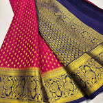 Load image into Gallery viewer, Classic Dark Pink &amp; Indigo Violet Elegance Mysore Silk Saree SS24164
