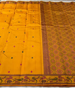Load image into Gallery viewer, Classic Mustard Yellow 2gm Zari Kanchipuram Handloom Silk Saree SS25574
