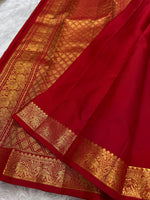 Load image into Gallery viewer, Classic Carmine Red Elegance Kanchipuram Handloom Silk Saree SS27368
