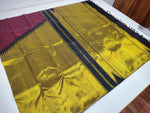 Load image into Gallery viewer, Classic Gold &amp; Maroon Rising Border Kanchipuram Handloom Silk Saree SS26023
