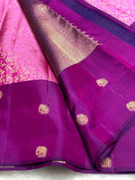 Load image into Gallery viewer, Classic Pink &amp; Purple 2gm Zari Elegance Kanchipuram Handloom Silk Saree SS25365
