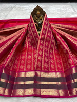 Load image into Gallery viewer, Classic Crimson Pink Red 2gm Zari Elegance Kanchipuram Handloom Silk Saree SS27350
