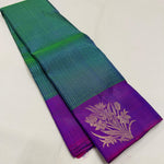 Load image into Gallery viewer, Classic Peacock Green &amp; Vadamalli 2gm Zari Kanchipuram Handloom Silk Saree SS26298
