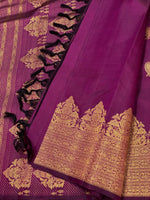 Load image into Gallery viewer, Classic Berry Purple 2gm Zari Bridal Elegance Kanchipuram Handloom Silk Saree SS24520
